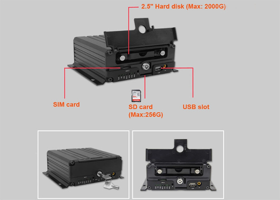 ΕΠΙ 4 κινητό DVR ΠΣΤ WiFi H.264 HDD SSD καναλιών για το αυτοκίνητο οχημάτων φορτηγών