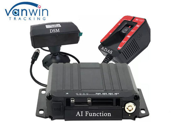 4CH διπλό κινητό DVR καρτών MDVR 1080P 4G SD σύστημα οργάνων ελέγχου κούρασης οδηγών ΠΣΤ AI