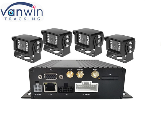 1080P AHD Δύο SD ασφαλείας κινητή dvr 4Ch GPS 3g 4g Wifi για το στόλο λεωφορείων