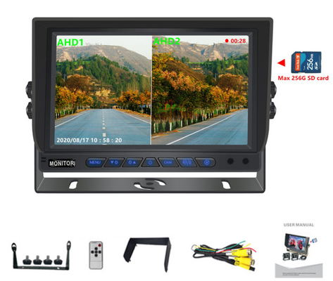9 ιντσών 1080P Quad Car Monitor με λειτουργία DVR Υποστήριξη 256G SD κάρτα Καταγραφή βίντεο