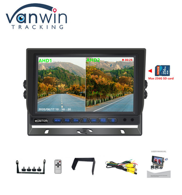 Νέα άφιξη AHD 4CH SD κάρτα 1080P 9inch Quad Monitor All In One Ενσωματωμένο DVR για φορτηγό λεωφορείο