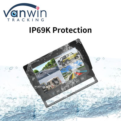 IP69K 7 / 10.1 ιντσών Αδιάβροχη οθόνη οθόνης αυτοκινήτου AHD Quad TFT για οικουμενικά οχήματα