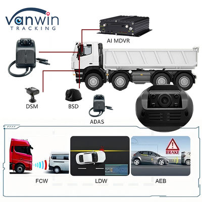 MINI 2CH 4CH 4G Διπλό φακό AI Dash Cam με ADAS DMS 4G GPS για φορτηγό λεωφορείο ταξί