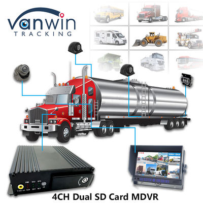 MAX 512GB Δύο κάρτες SD Αποθήκευση 4CH Mobile DVR Με 4G GPS 1080P Full HD SD Card Mdvr