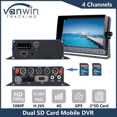4G GPS Δύο κάρτες SD κινητό DVR 1080P 4CH CCTV κάμερα καταγραφέας Ασφάλεια κινητή παρακολούθηση DVR