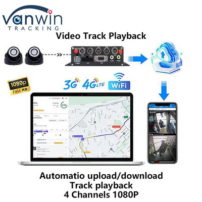 4G GPS Δύο κάρτες SD κινητό DVR 1080P 4CH CCTV κάμερα καταγραφέας Ασφάλεια κινητή παρακολούθηση DVR