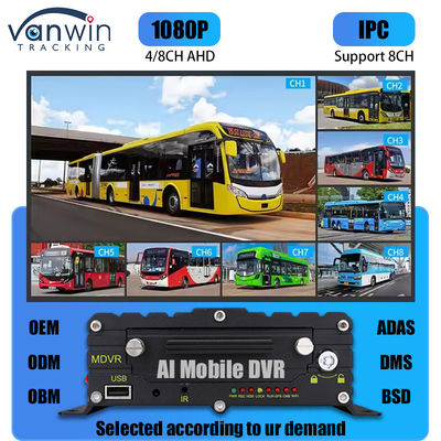 8CH AI ADAS DMS BSD Mobile DVR HDD MDVR 2TB Υποστήριξη Vehicle Tracking Platform Vehicle DVR