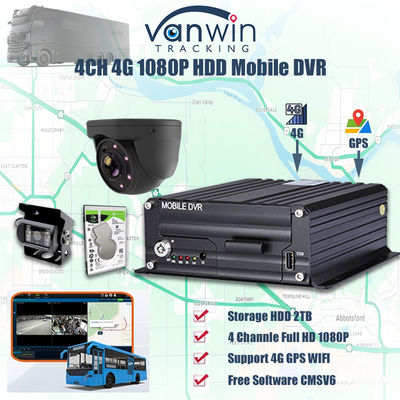 H.265 4CH 1080P HDD Mobile DVR Οχήμα CCTV βίντεο καταγραφέας Kit Συστήματα κάμερας MDVR