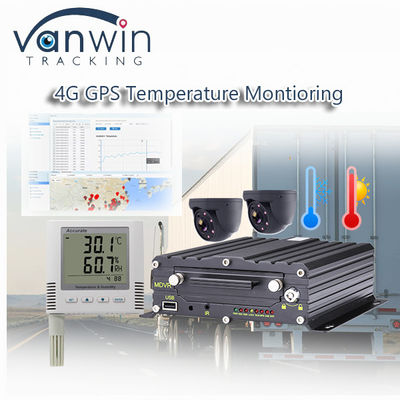 Ασύρματος 4CH 4G GPS καταγραφέας βίντεο Παρακολούθηση θερμοκρασίας για ψυγικά οχήματα