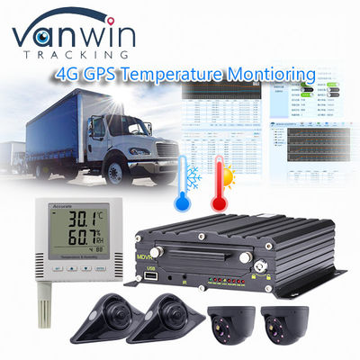 Ασύρματος 4CH 4G GPS καταγραφέας βίντεο Παρακολούθηση θερμοκρασίας για ψυγικά οχήματα