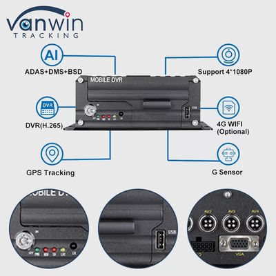 1080P 4CH HDD DVR 5G GPS Tracker Σύστημα παρακολούθησης οχημάτων για την ασφάλεια του στόλου