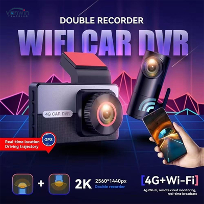 Προηγμένη Dash Camera 2K 4G SIM Card Διπλού Φακού GPS Νυχτερινής Όρασης WDR Λειτουργίες Εγγραφής Loop Συμβατή με Έξυπνα Αυτοκίνητα VW Android IPS