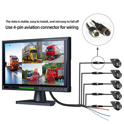 10.1 ιντσών IPS οθόνη αφής 5CH Split DVR οθόνη οπίσθιας θέσης, AHD 1080P BSD αντίστροφη κάμερα στάθμευσης για φορτηγό λεωφορείο RV