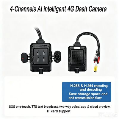 24V 4CH AI Dash Cam Kit Vehicle Camera Security DVR με πλευρική κάμερα DMS ADAS BSD για φορτηγό/λεωφορείο