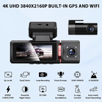 4K Advanced Assisted Driving Dashcam GPS ADAS DMS με υποστήριξη WIFI για παρακολούθηση στάθμευσης