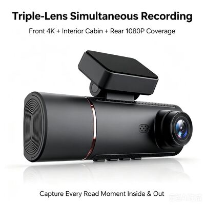 3 κανάλια HD DVR Dash Cam 4G 4K Μπροστά 1080P Καμπίνα πίσω GPS παρακολούθηση ADAS DMS 24/7 Παρακολούθηση στάθμευσης για την ασφάλεια του στόλου