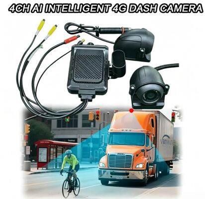 Εμπρός και πίσω Dash Cam 4CH ADAS DMS Auto Recorder Video With 4G GPS WIFI Magnetic Camera for Truck