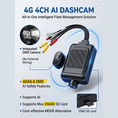 Μεταφορέας βαρέων φορτηγών 4G Dash με ADAS BSD - GPS Telematics Fleet Camera με κουμπί SOS Panic