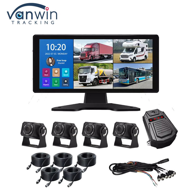 Σύστημα AI DVR αυτοκινήτου BSD συναγερμός 360 ° 4CH 10,36 ιντσών οθόνη με καταγραφέα για φορτηγό