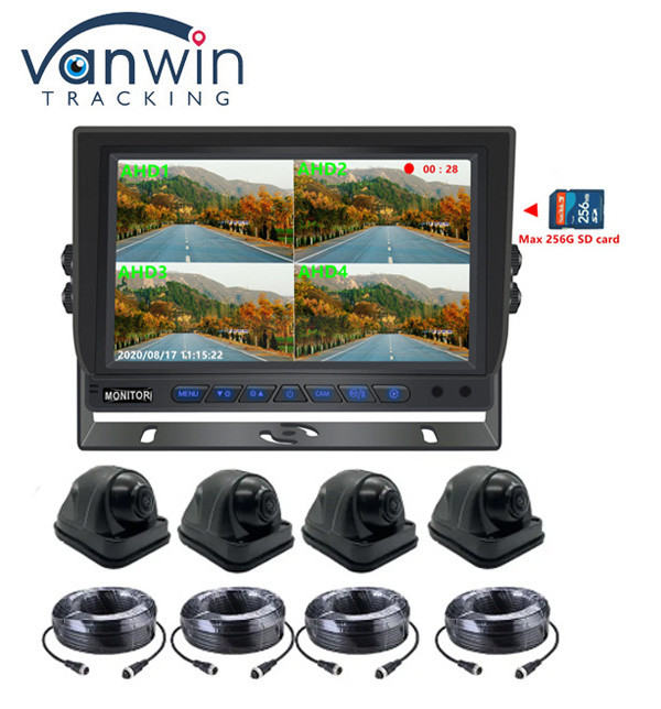 9 ιντσών 1080P Quad Car Monitor με λειτουργία DVR Υποστήριξη 256G SD κάρτα Καταγραφή βίντεο