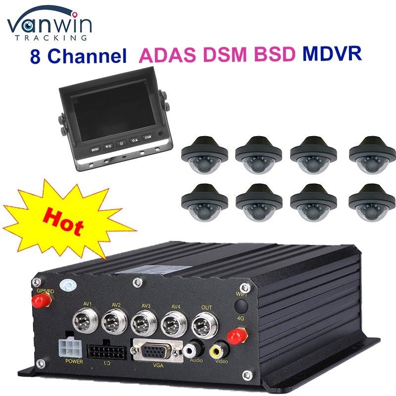 1080P H265 DUAL SD Card 8 Channel Mobile DVR με HDD Max 2TB για ταξί φορτηγά φορτηγά