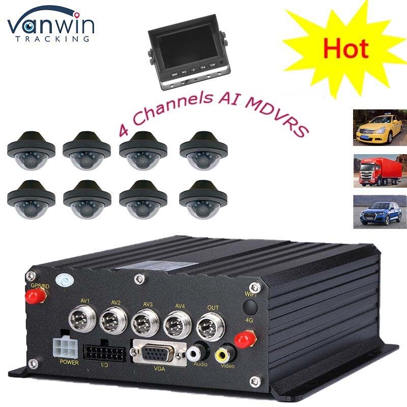 4G GPS WIFI Δύο κάρτες SD 4 κανάλια MDVR 1080P HDD AI DVR για λεωφορεία Floklift
