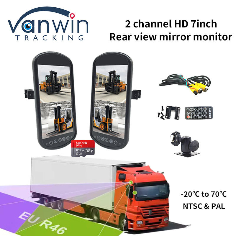 7 ιντσών 2 κανάλια HD 1 Way Audio Input Car Monitor Rearview Mirror Υψηλό ψηφιακό νέο πάνελ