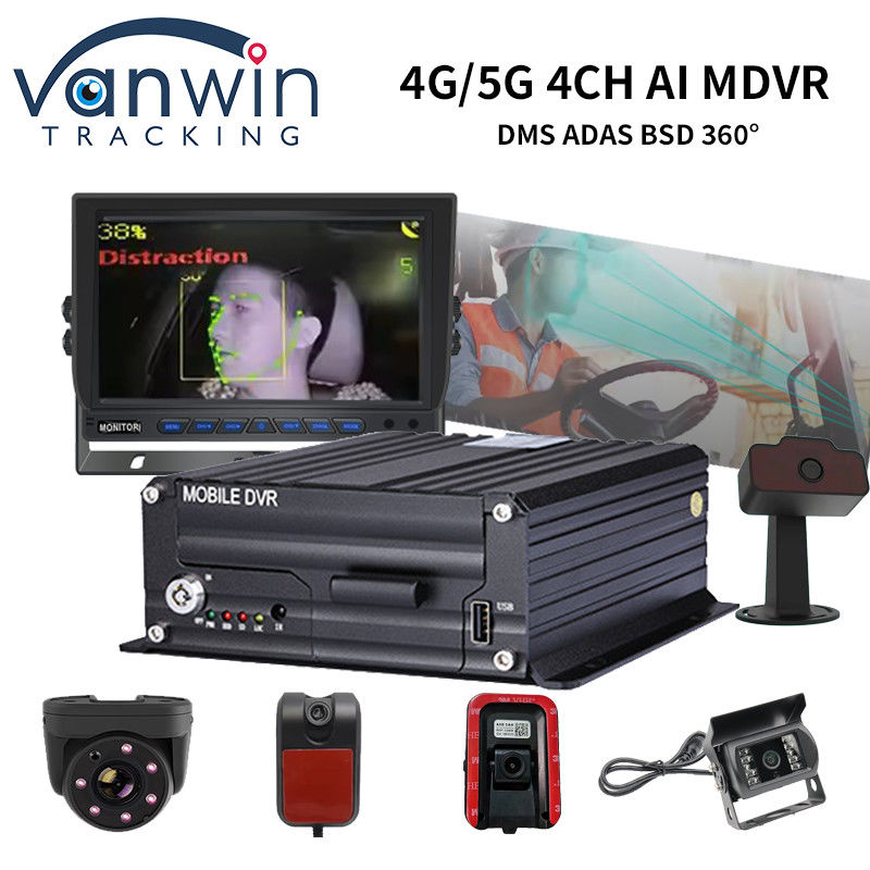 4 Ch AI Truck Bus Mobile DVR με AI DSM ADAS BSD Υποστήριξη 4G 5G WIFI GPS