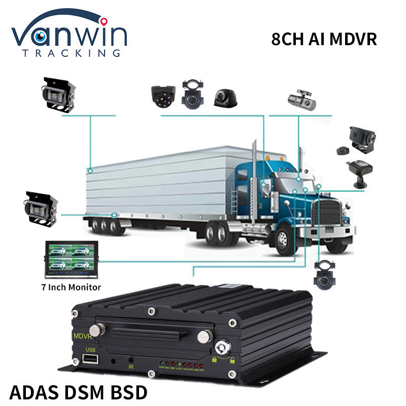 8CH CCTV Recorder Αυτοκίνητο MDVR AI Ασφάλεια Σύστημα Πρώιμης Προειδοποίησης Κινητό DVR ADAS DMS BSD