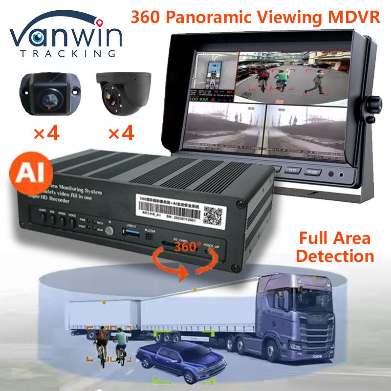 8 CH 4G 360 Πανοραμικό MDVR με AI ADAS DSM BSD Πανοραμικό σύστημα κάμερας DVR οχήματος