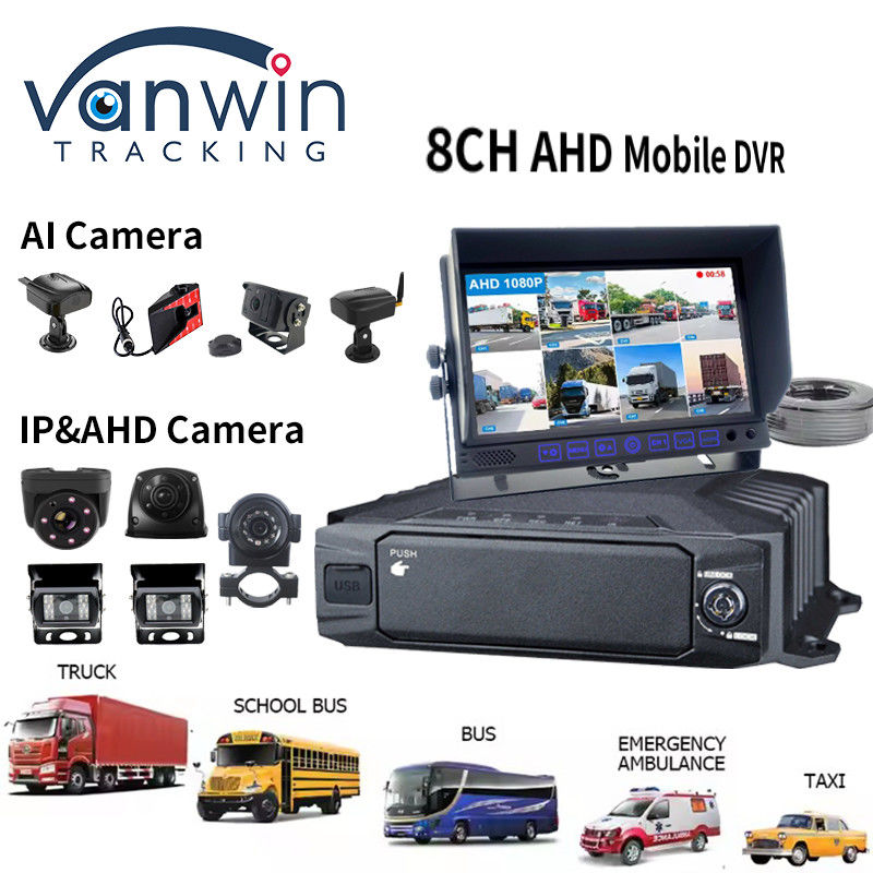 1080p HDD 8ch Mobile DVR 4g GPS WIFI MDVR Kit Σύστημα κάμερας για την παρακολούθηση οχημάτων Ασφάλεια αυτοκινήτου