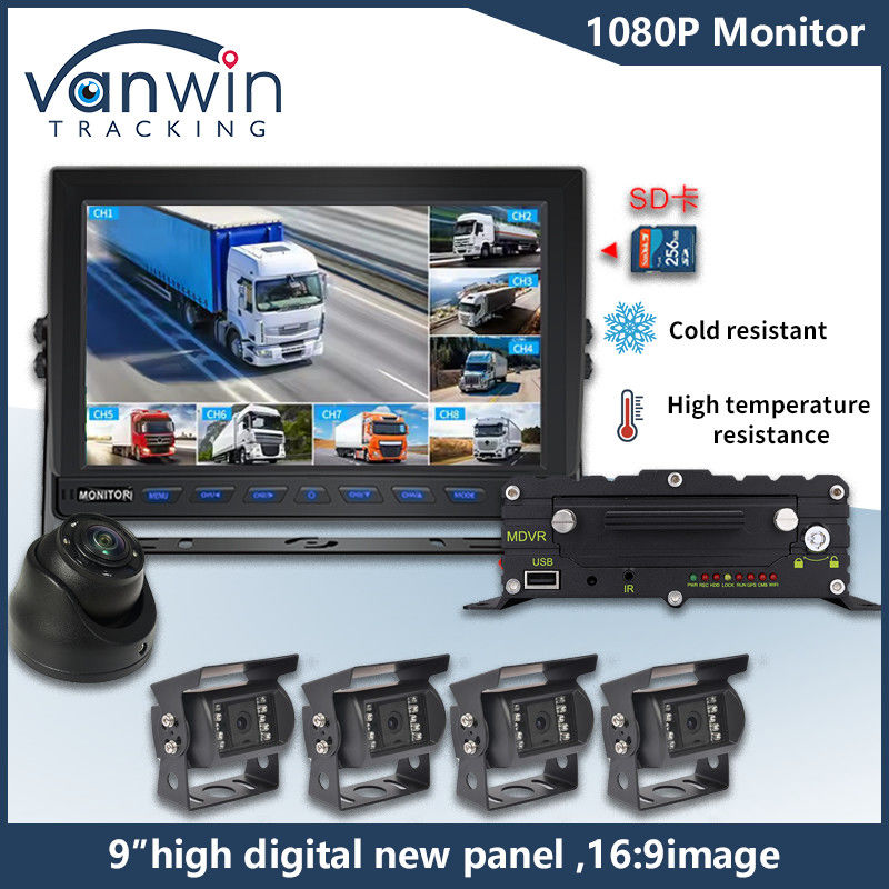 9 ιντσών 8 κανάλια AHD Monitor Video 1080P LCD IPS για αυτοκίνητα