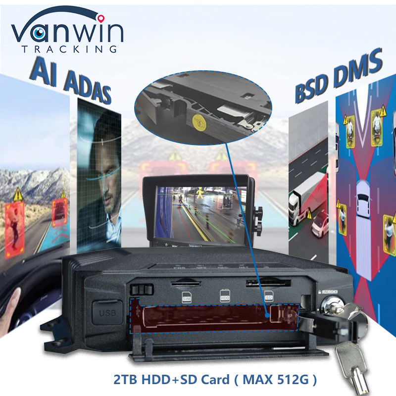 AHD 1080P 8CH 4G GPS Mobile DVR με ενσωματωμένο αλγόριθμο ADAS DSM BSD που λειτουργεί με τεχνητή νοημοσύνη
