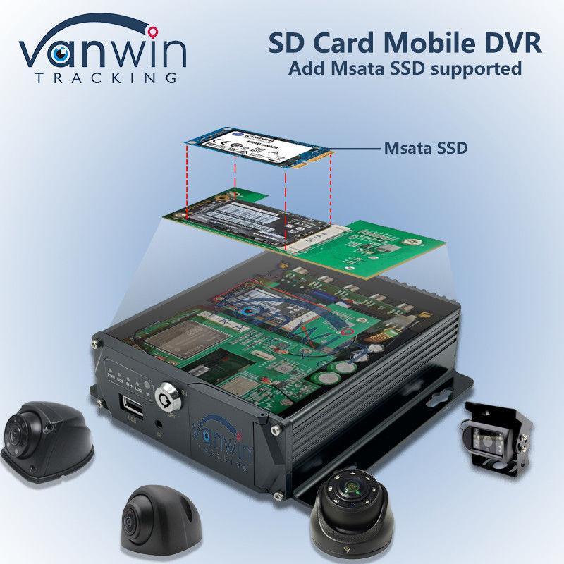 Μίνι μέγεθος προσθέστε Msata SSD Υποστηριζόμενο 4CH Mobile DVR 4G Vehicle GPS Tracking MDVR