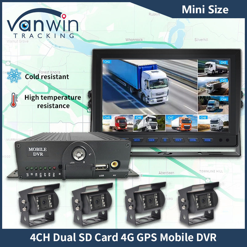 H.265 4CH Full HD Mobile DVR Live Stream Blackbox Recorder 4G Wifi GPS Οχήμα CCTV