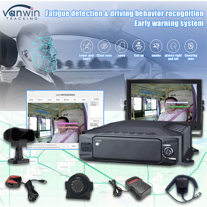 8CH 1080P HDD AI Mobile DVR Security Systems με 4G GPS WIFI ADAS DSM BSD