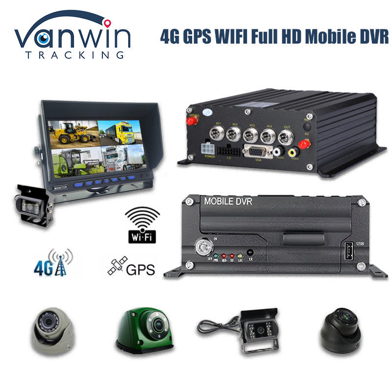 4CH 1080P HDD Mobile DVR 4G GPS Εποπτεία και παρακολούθηση δεδομένων σε πραγματικό χρόνο