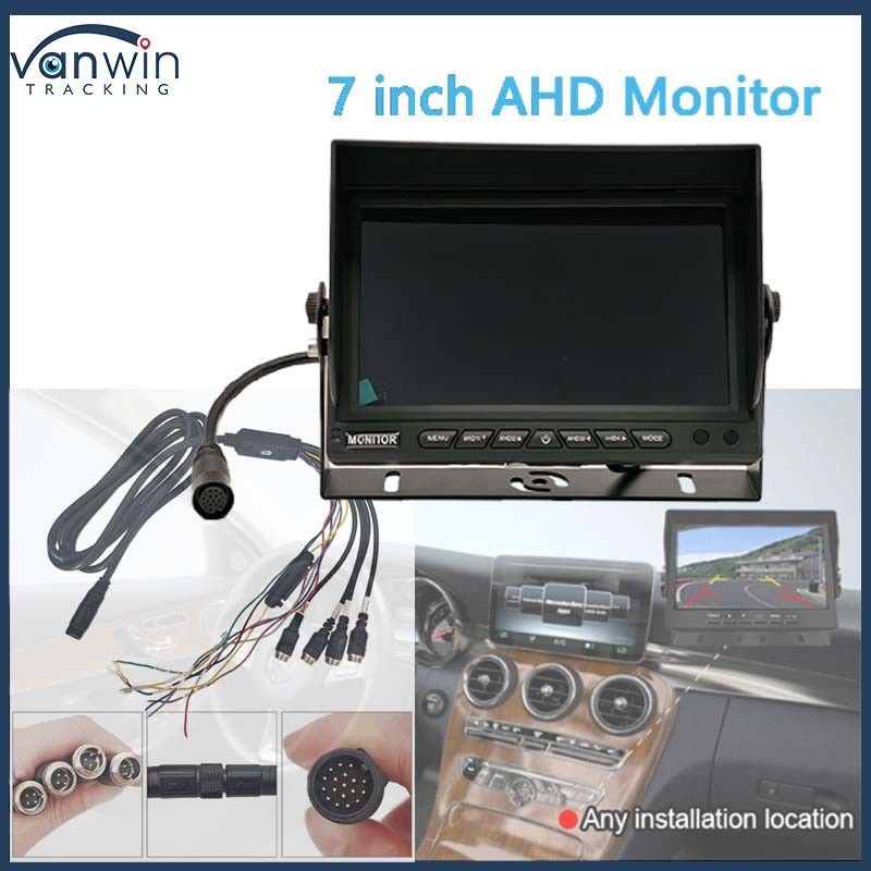 AHD 1080P MDVR Monitor 7 ιντσών Μοιρασμένη οθόνη Μονιτέρ κάρτα SD Κάμερα πίσω οπτική γύρισμα Κιτ για RV Motorhome Truck Bus