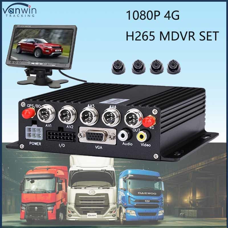 HD 1080P AI BSD ADAS DMS Kit Λεωφορεία Φορτηγά 4G WiFi 4 Channel SD Κινητά συστήματα DVR Οχήμα CAR Μαύρο κουτί