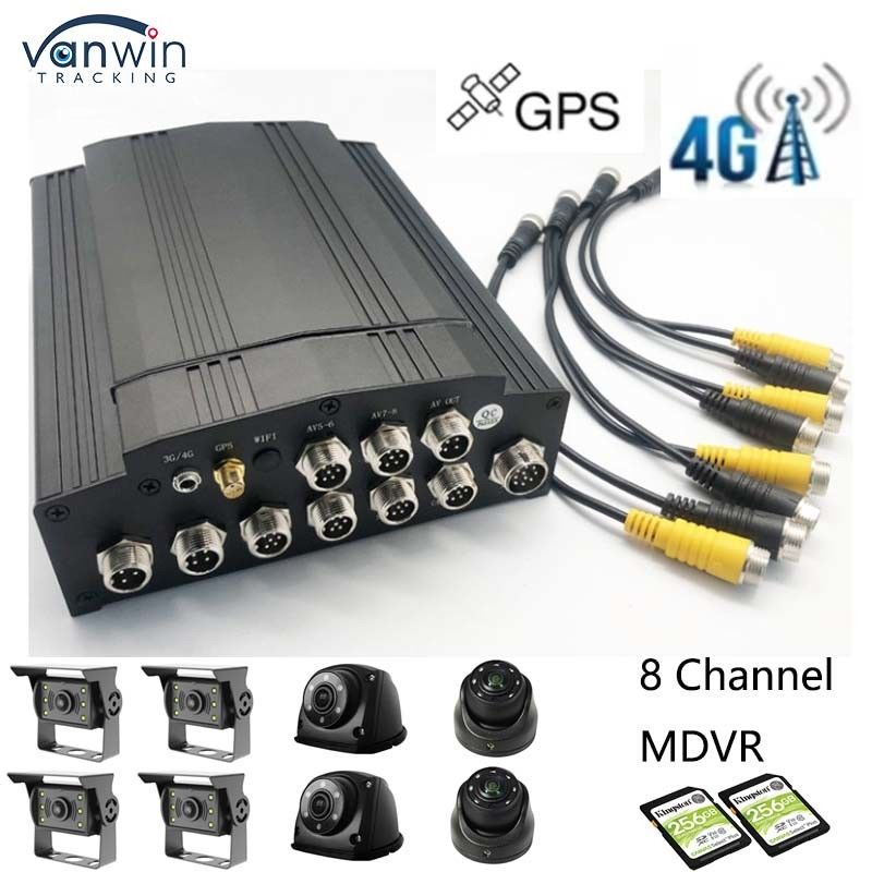 Full HD 1080P 8CH Mobile DVR SD κάρτα 4G GPS H.265 CMSV6 Συστήματα ασφαλείας DVR λεωφορείων και φορτηγών