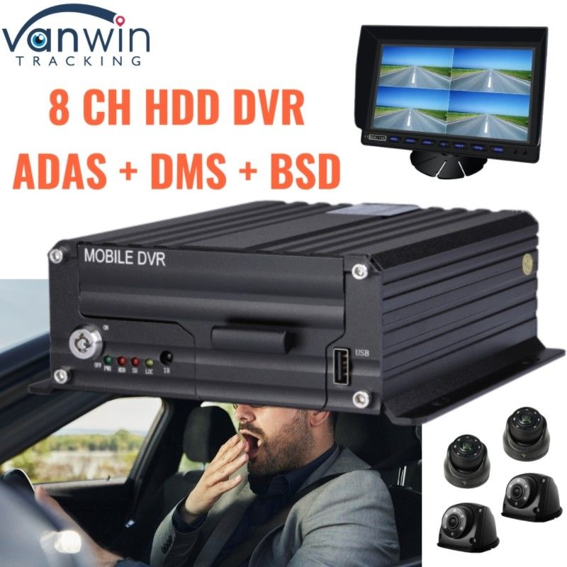 Προχωρημένο 8CH AI HDD DVR με ADAS DMS BSD 4G GPS για παρακολούθηση ασφάλειας οχημάτων