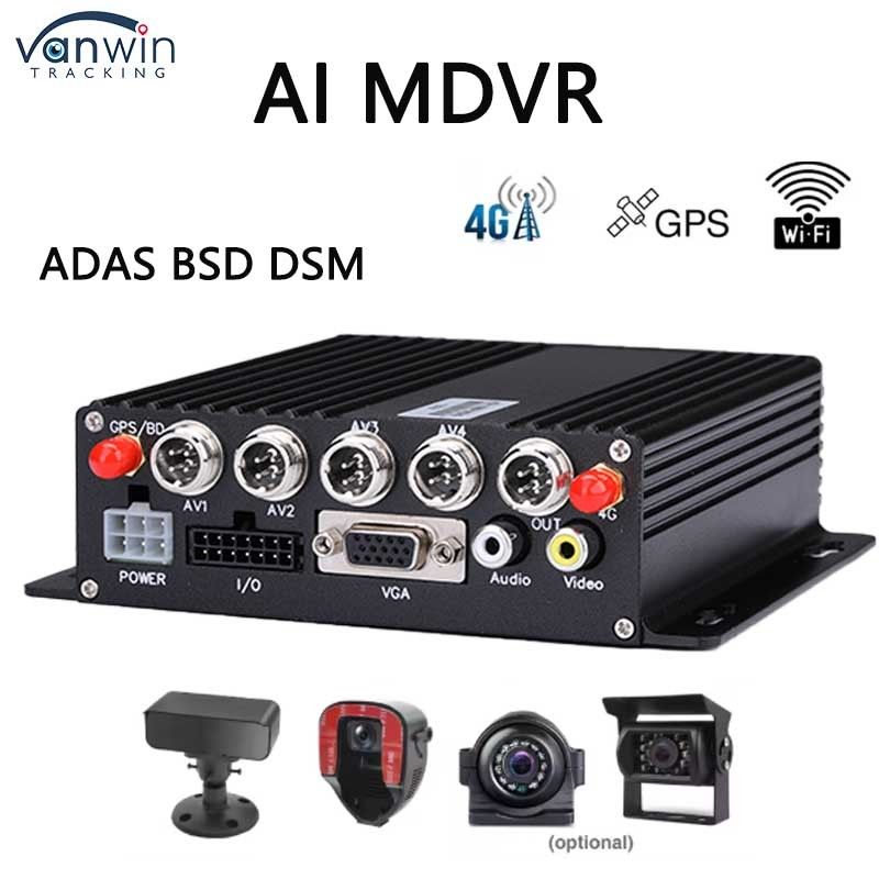 4 κανάλια ADAS DSM Car DVR με 4G GPS AHD Camera SD Card Video Recorder για εκπαίδευση οδήγησης αυτοκινήτου Mobile DVR για φορτηγό λεωφορείο