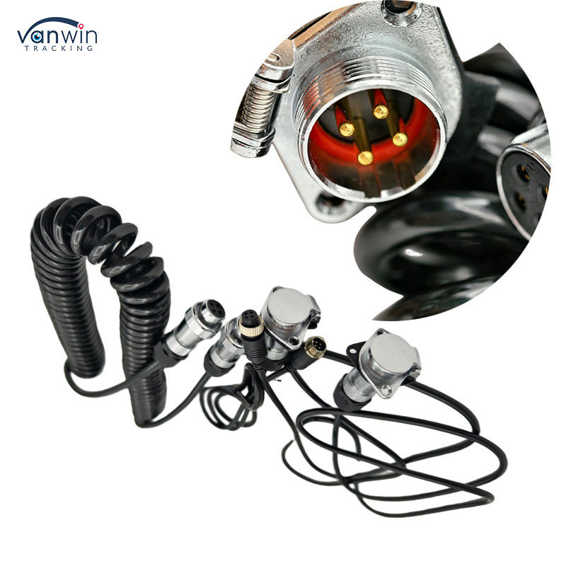 4 Pin θηλυκό για να συνδέσετε Custom Spring Wire αδιάβροχο καλώδιο ρυμουλκούμενο κάμερα καλωδίου για φορτηγό ανελκυστήρα