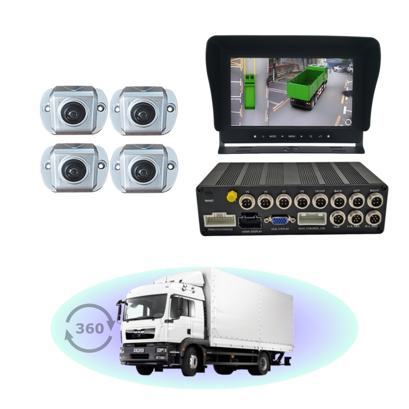 360 μοίρες γύρω από το 3D Heavy Duty Truck Camera System AI Ανίχνευση τυφλού σημείου για Truck Bus RV Auto Reversing Aid