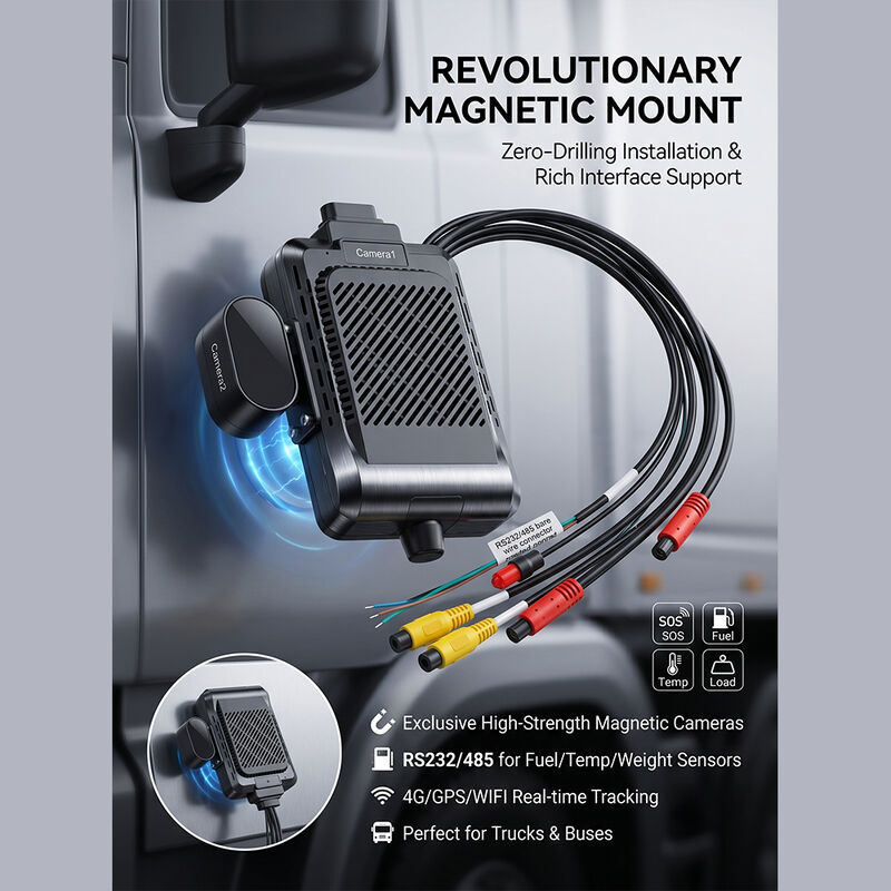 Μεταφορέας βαρέων φορτηγών 4G Dash με ADAS BSD - GPS Telematics Fleet Camera με κουμπί SOS Panic