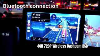 Ασύρματη κάμερα ταμπλό 4CH 720P με 7" IPS & BSD, Μαγνητική, Επαναφορτιζόμενη, για Φορτηγά/RV/Λεωφορεία.